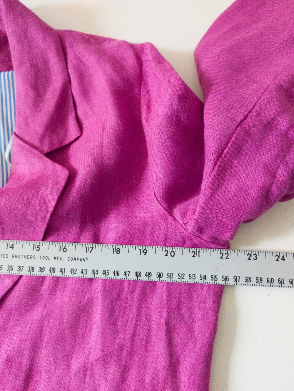 Civico 51 Italy Linen Blazer Size Large Pink Magenta Striped Lining - Picture 5 of 7